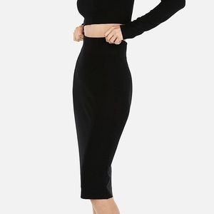 SZ S Knitted Black Sweater Pencil Skirt By Wilfred